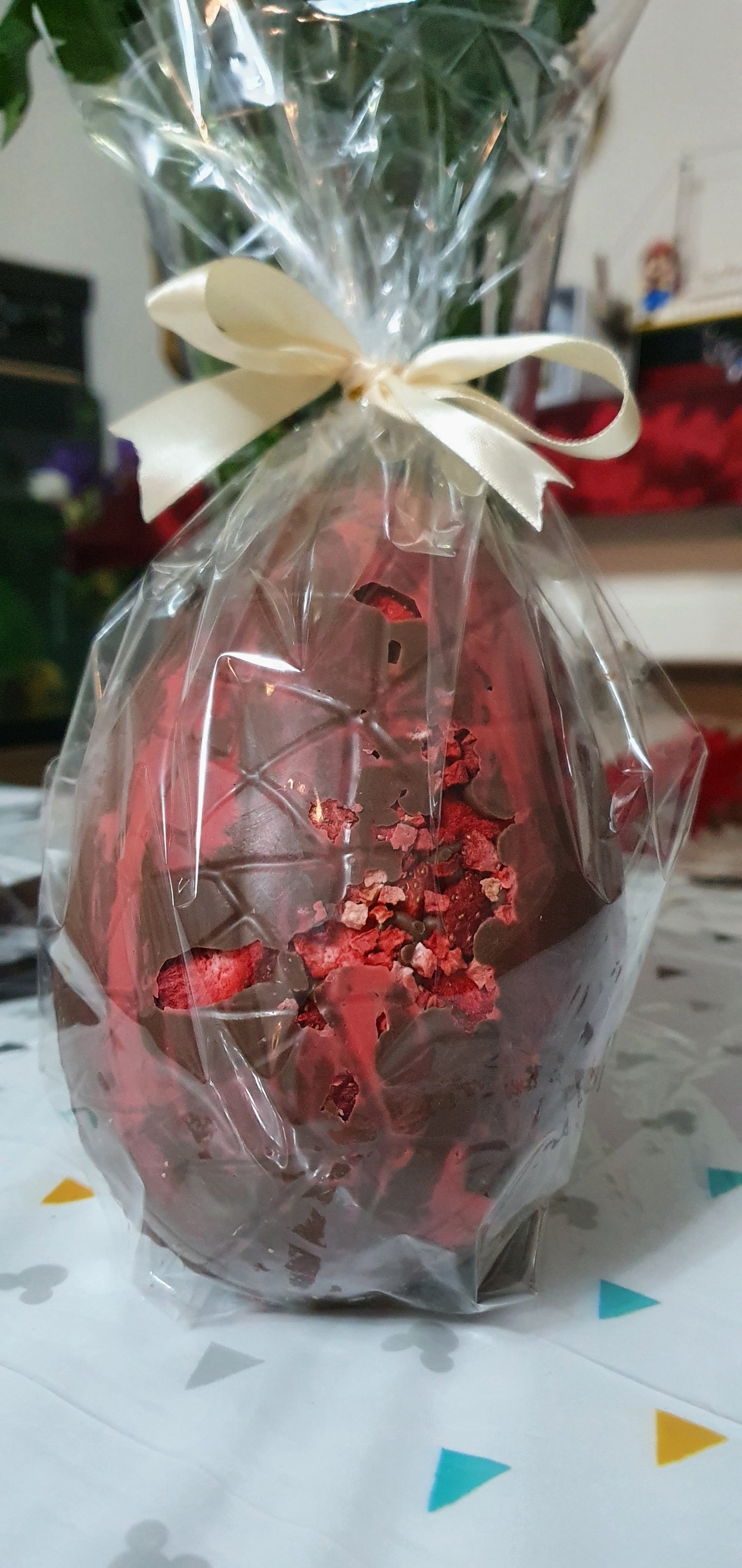 Large Strawberry Marshmallow Layered Easter Egg