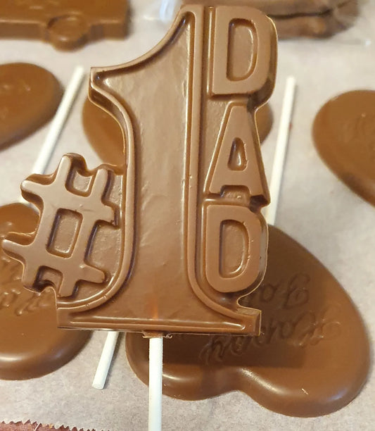 Chocolate "#1 Dad" lollipop