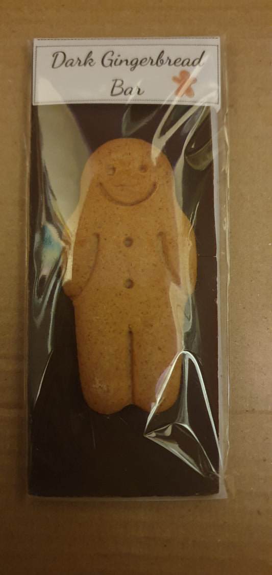Dark Gingerbread men Chocolate Bar