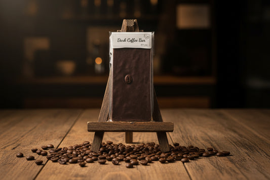 Dark Chocolate bar filled with a coffee ganache